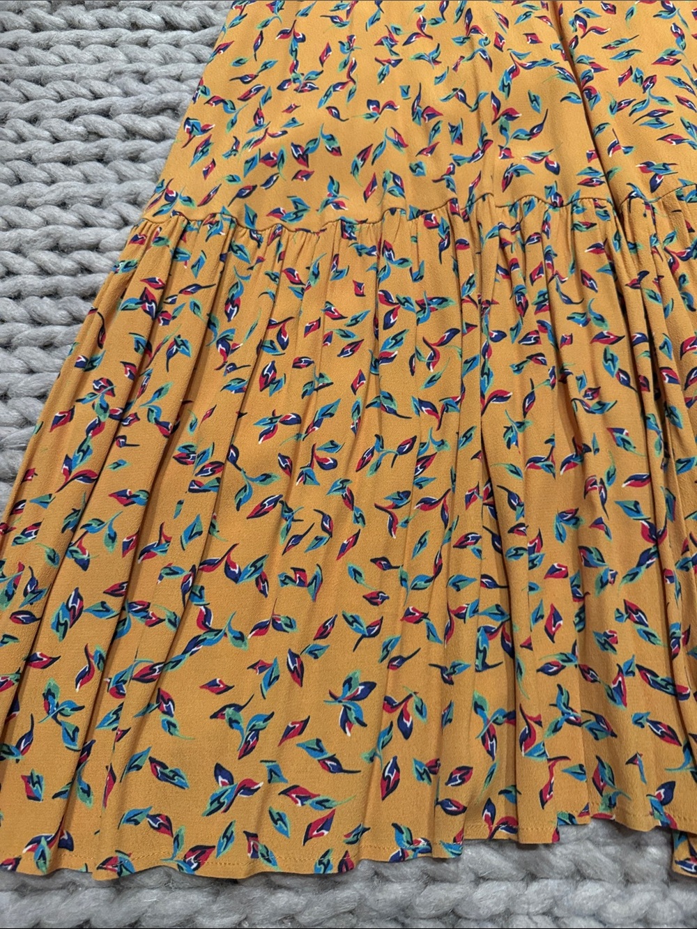 Rachel Pally Yellow Floral Tiered Midi Dress - small - Picture 3 of 5